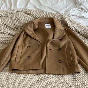 Zara Women's Camel Pea Coat